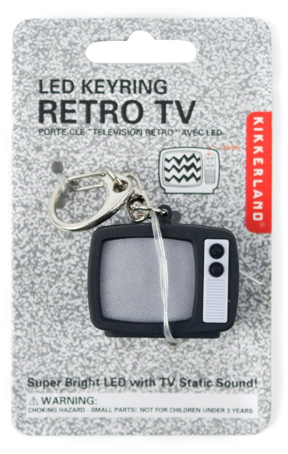 Kikkerland Tv Static Led Keychain Carded