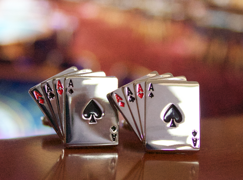 KingCuffs Aces Poker Card Cufflink
